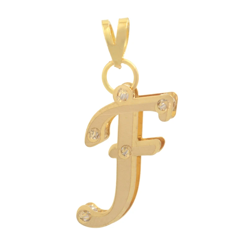 آویز گردنبند طلا 18 عیار زنانه طلای مستجابی طرح حرف F کد E587