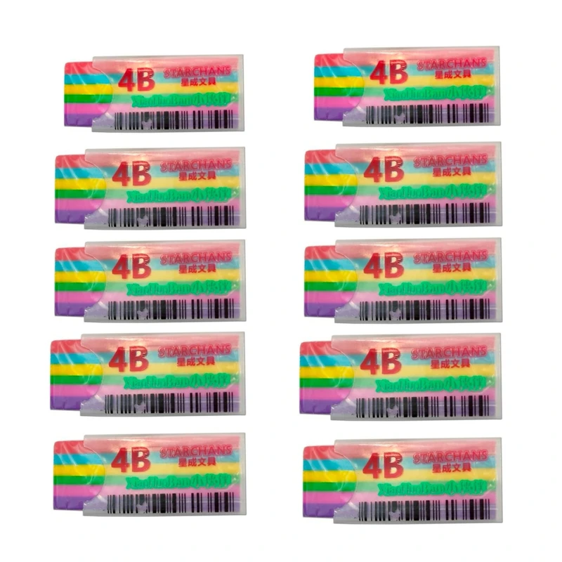 پاک کن مدل رنگین کمانی بودار مجموعه 10 عددی