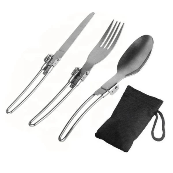 قاشق و چنگال سفری مدل M-569 مجموعه 3 عددی