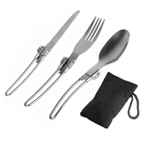 قاشق و چنگال سفری مدل M-569 مجموعه 3 عددی