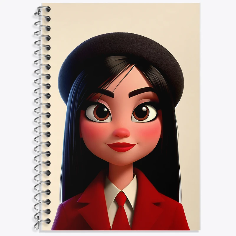 دفتر زبان 50 برگ خندالو مدل دو خط طرح دخترانه کد F7242