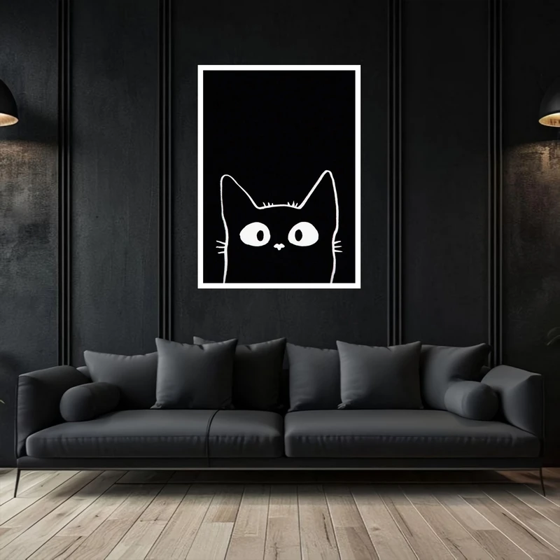 تابلو بکلیت طرح فانتزی گربه دکوری هنری و مدرن مدل W-bu5336