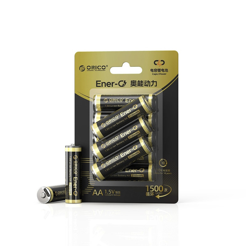 باتری لیتیومی قابل شارژ اوریکو مدل EG5C-UN-8PK-BP ظرفیت 2100 میلی‌ آمپر ساعت بسته 8 عددی 