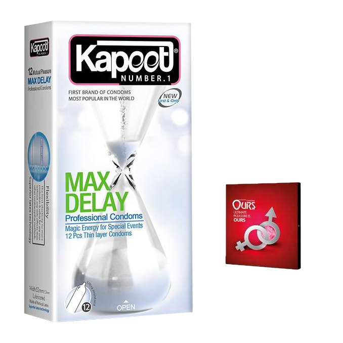 کاندوم کاپوت مدل Max Delay بسته 12 عددی به همراه کاندوم اورز مدل بلیسر