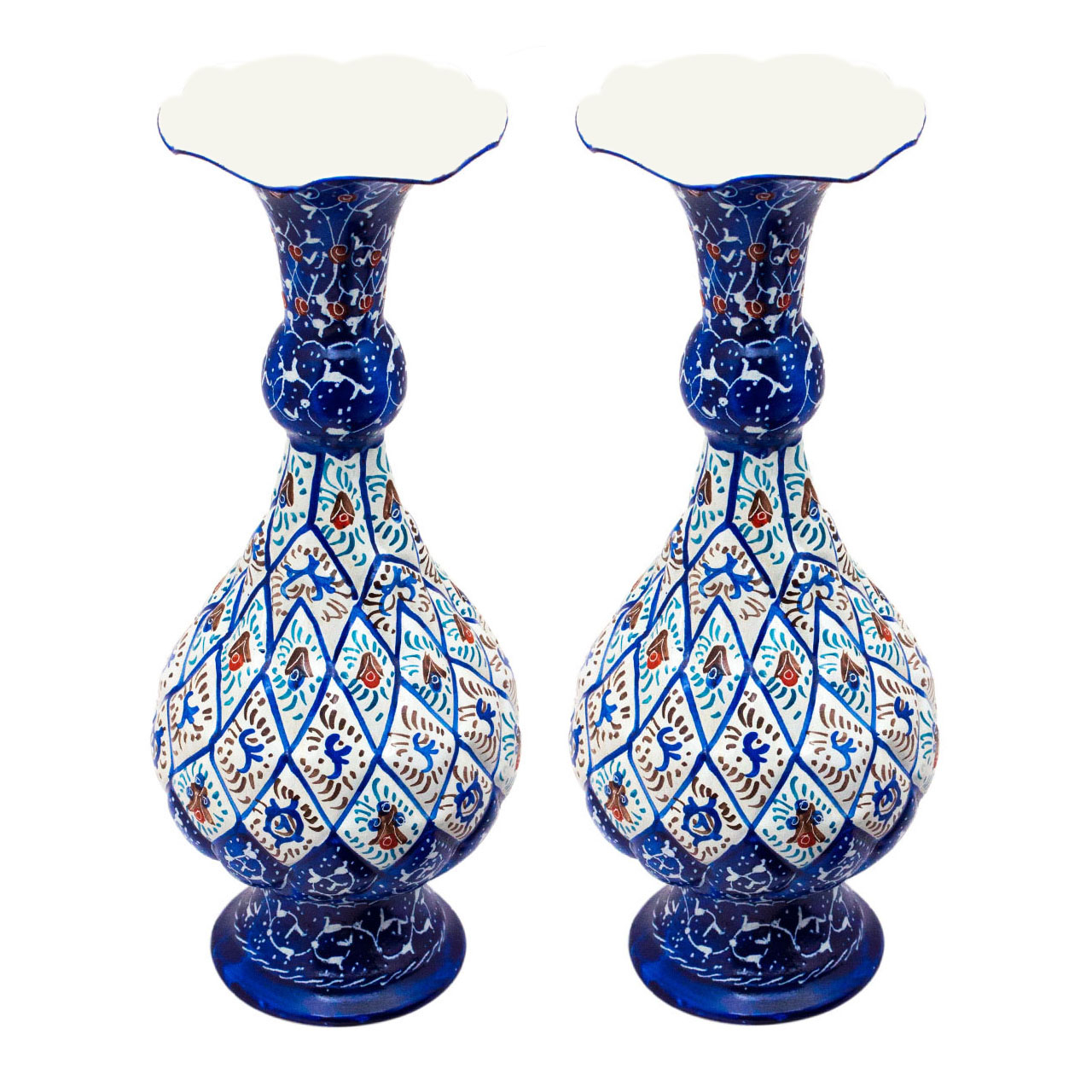 گلدان میناکاری مدل صراحی کد 398-12-102 مجموعه 2 عددی