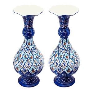 گلدان میناکاری مدل صراحی کد 398-12-102 مجموعه 2 عددی