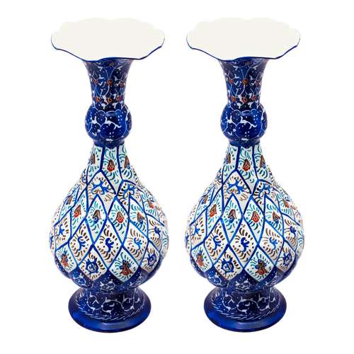 گلدان میناکاری مدل صراحی کد 398-12-102 مجموعه 2 عددی