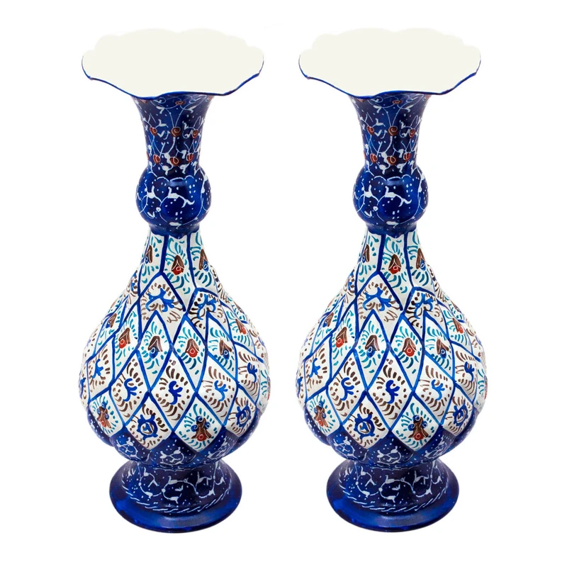 گلدان میناکاری مدل صراحی کد 398-12-102 مجموعه 2 عددی