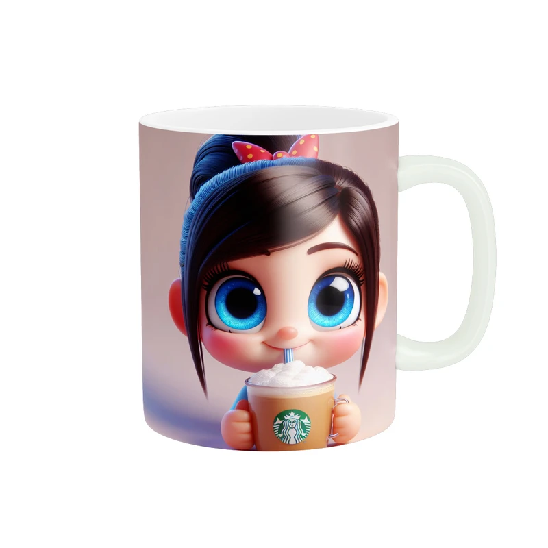 ماگ پاد آفرين طرح دخترانه کيوت مدل ليوان استارباکس کد 1114