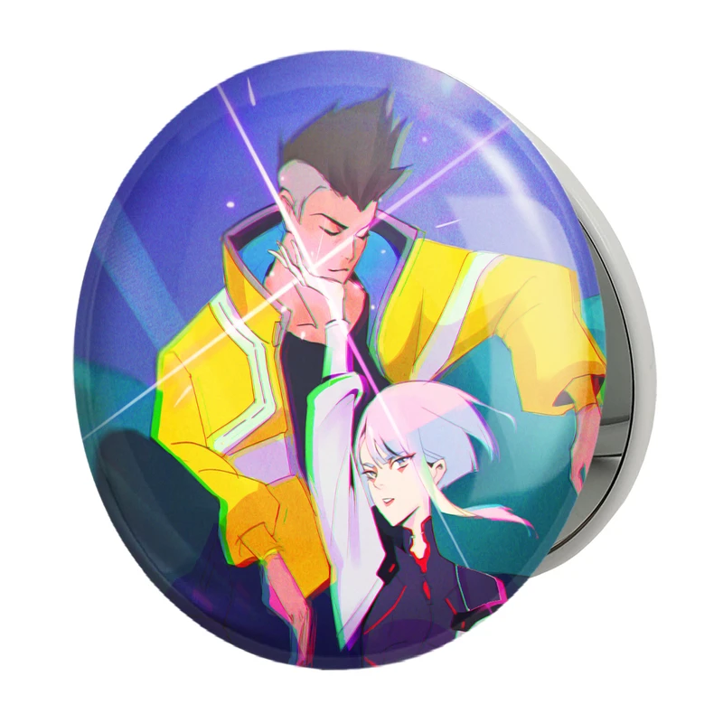 آینه جیبی خندالو طرح لوسی و دیوید انیمه سایبرپانک مدل تاشو کد 23966 