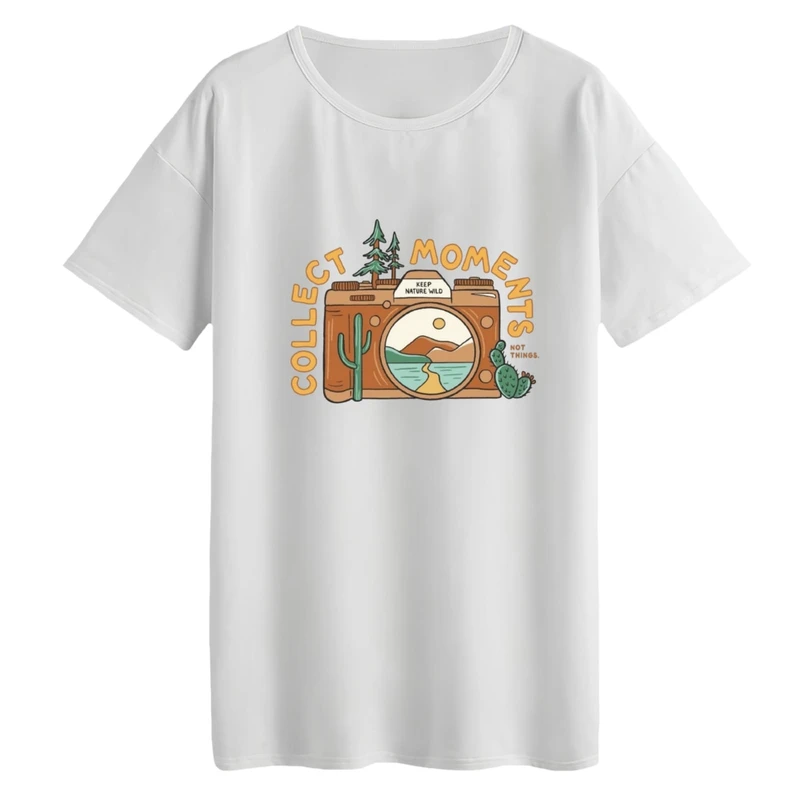 تی‌شرت لانگ آستین کوتاه زنانه مدل دوربین کد 2