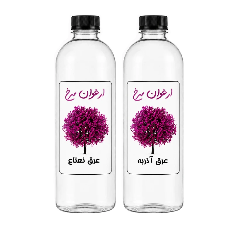 عرق نعناع و آذربه ارغوان سرخ - 1 لیتر بسته 2 عددی