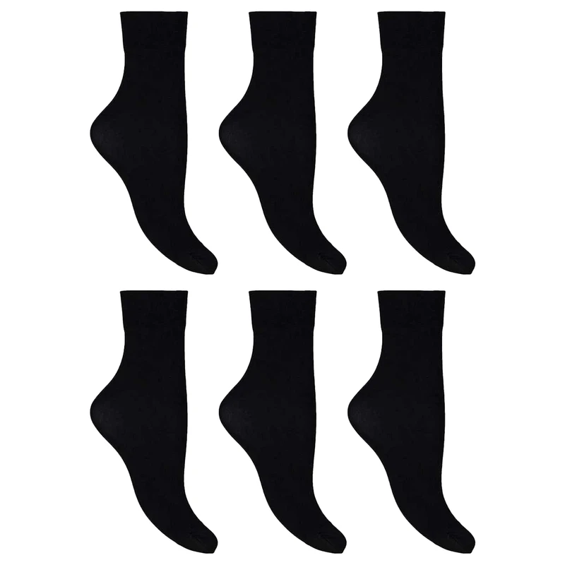 جوراب ساق کوتاه زنانه پریزن مدل دو ربع DEN40 بسته 6 عددی