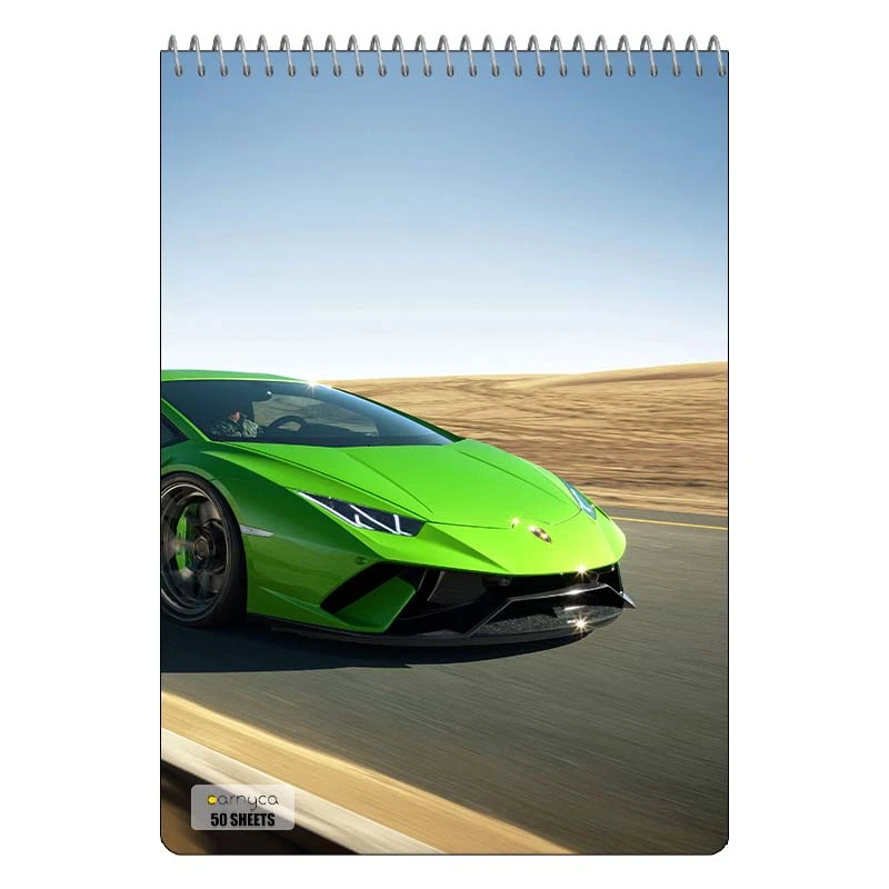 دفتر نقاشی 50 برگ سیمی کارنیکا طرح لامبورگینی هوراکان Lamborghini Huracan کد 13134