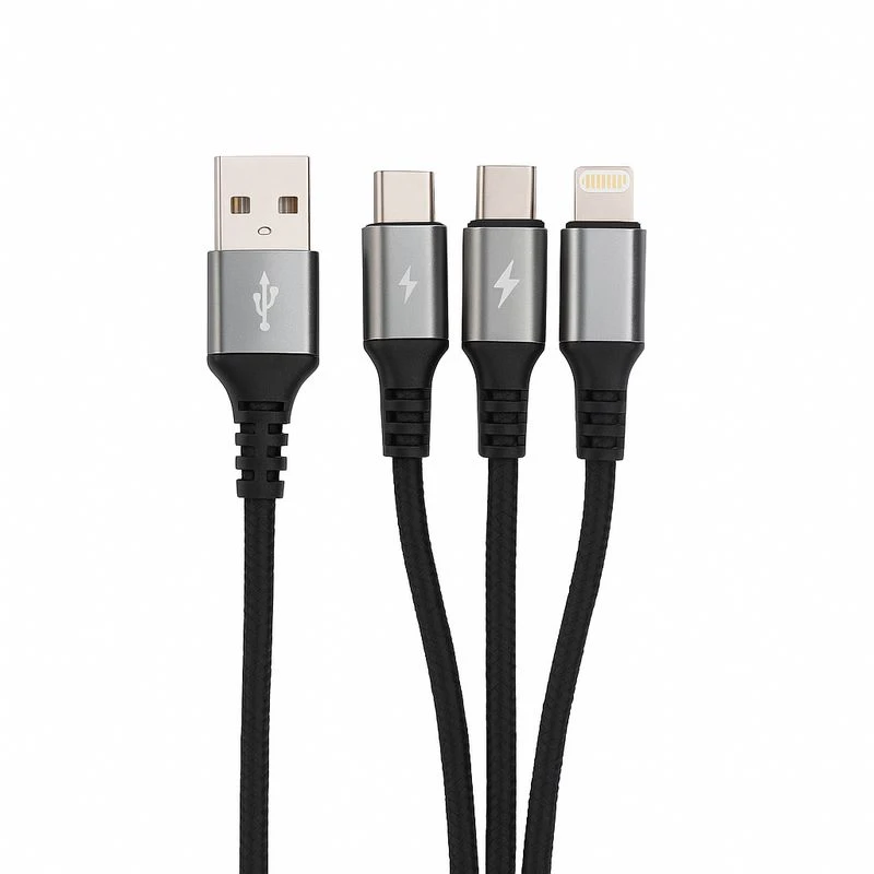کابل تبدیل USB به لایتنینگ/microusb/usb-c ترانیو مدل txs-6 طول 1 متر