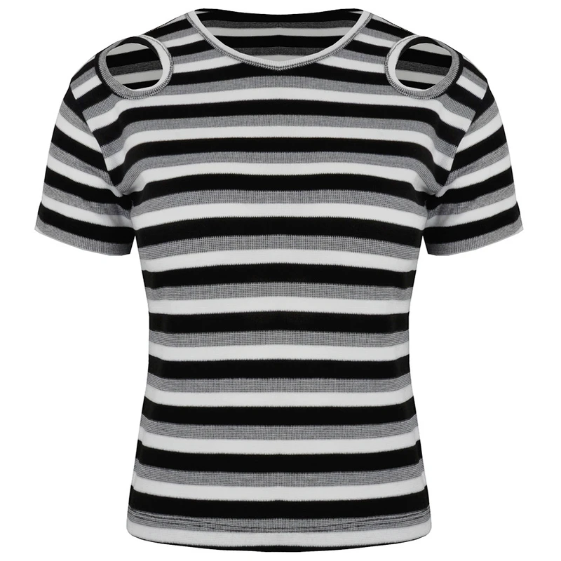 کراپ‌تاپ آستین کوتاه زنانه دکسونری مدل 358001115  پنبه فانریپ رنگ خاکستری