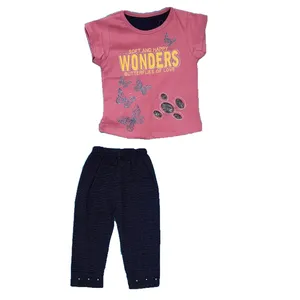 ست تی شرت و شلوارک دخترانه مدل نگین دار کد 8000