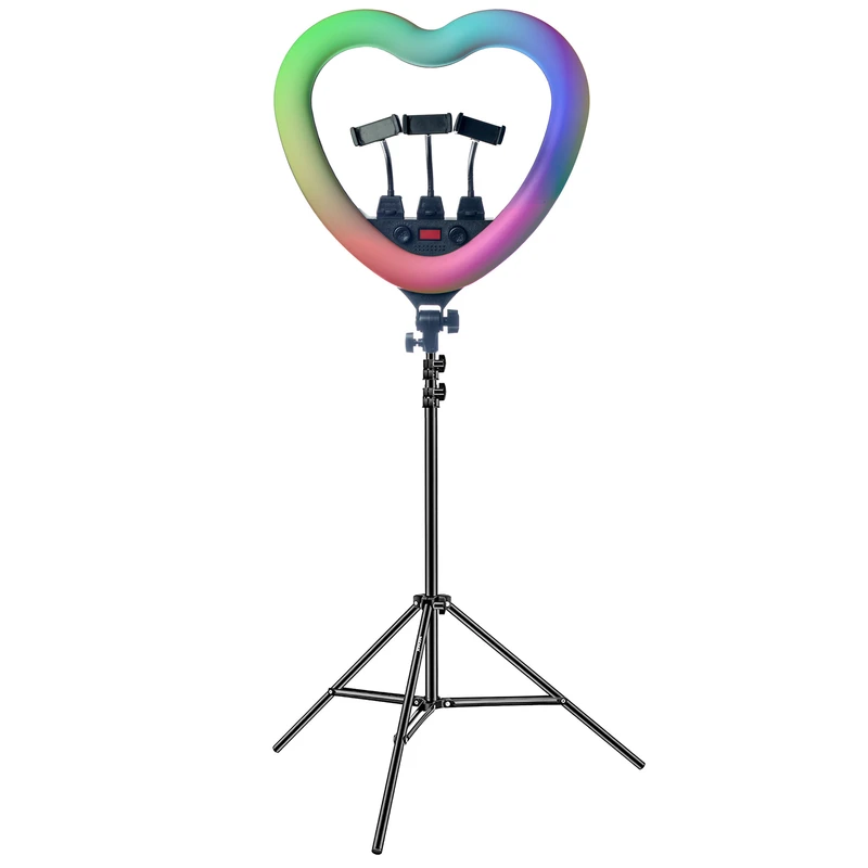 رینگ لایت مدل قلبی کد ZB-RGB 48RK به همراه 3پایه