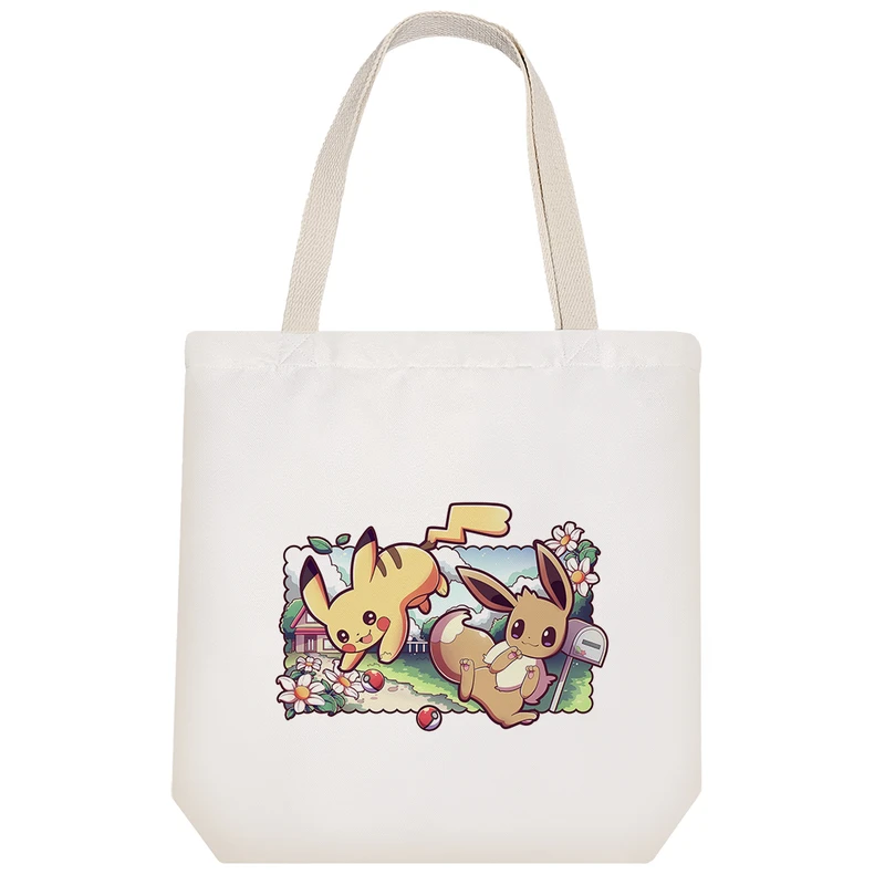 ساک خرید خندالو مدل پیکاچوو ایو انیمه پوکمون کد 1421