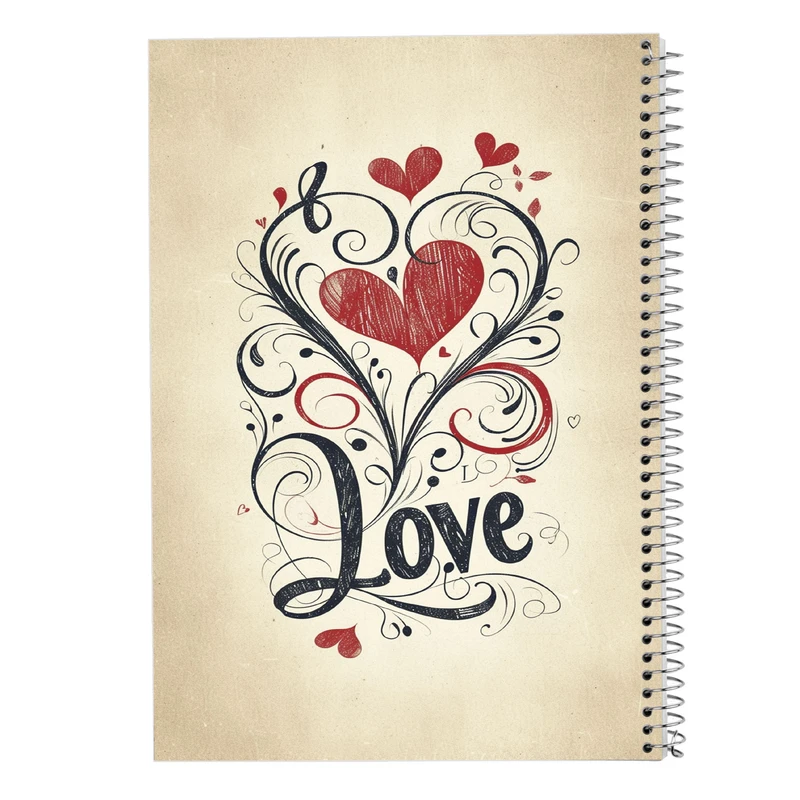 دفتر مشق 100 برگ مدوپد مدل عاشقانه love کد DF14231