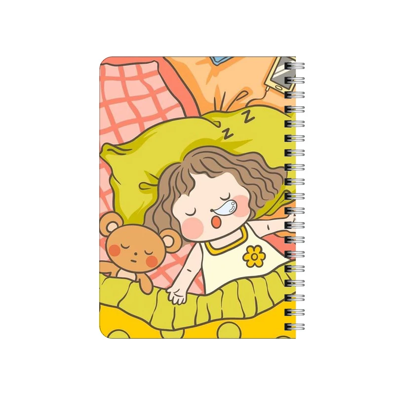 دفترچه یادداشت بامبیلیپ مدل چوبی طرح دختر خوابالو و خرسش کد 6646705