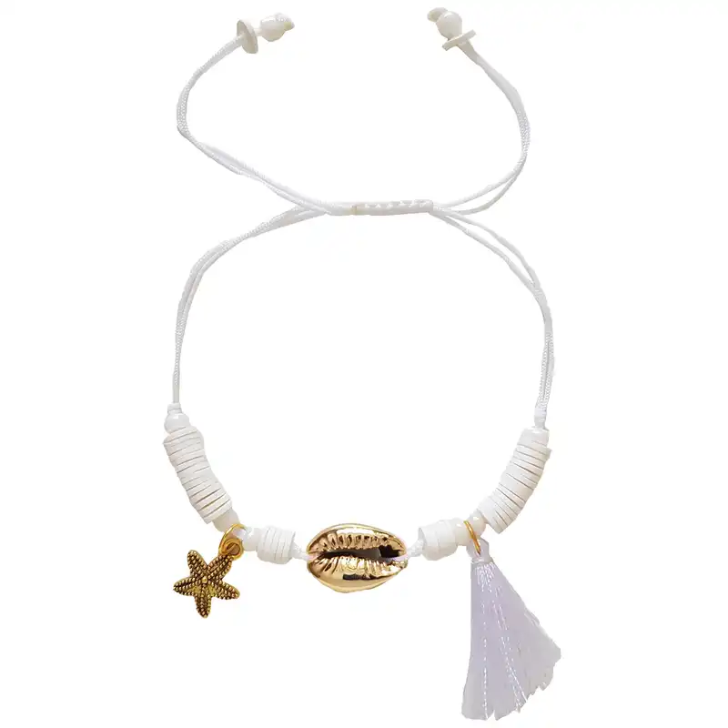 پابند زنانه ماه فام مدل صدف و ستاره دریایی