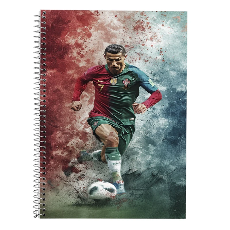 دفتر زبان 50 برگ مدوپد مدل سه خط طرح رونالدو ronaldo کد DF13459