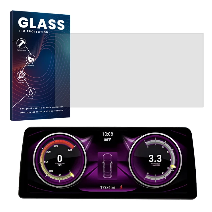 محافظ مانیتور شفاف گلس مدل Fabric مناسب برای مانیتور بی ام دبلیو BMW X3 2015-2017