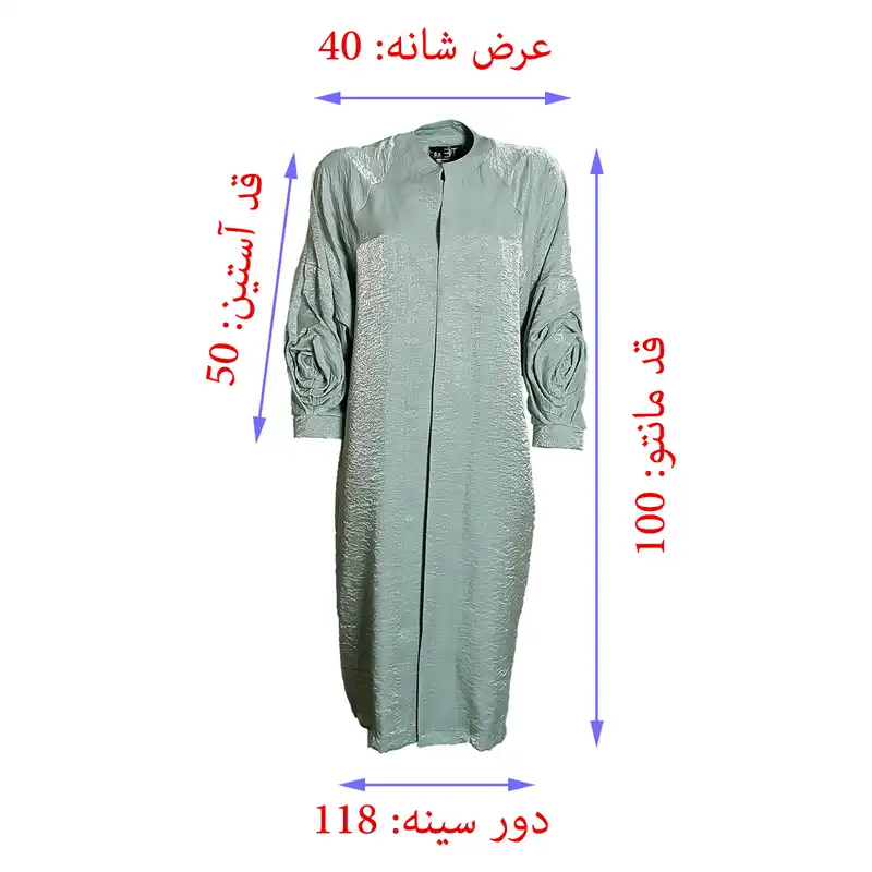 مانتو زنانه بی تی مدل گلدار کد Gr94 رنگ سبز