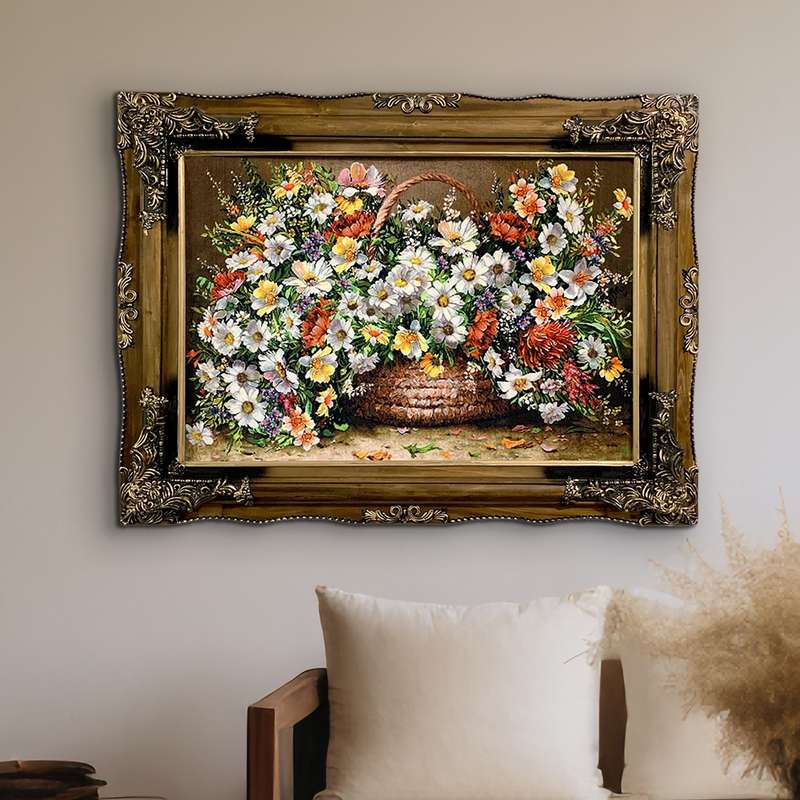 تابلو فرش ماشینی طرح سبد گل کد ۷۱۷۹ تابلو فرش ماشینی طرح سبد گل کد ۷۱۷۹