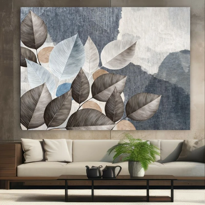 پوستر طرح مخمل نقاشی برگ فانتزی کد BK23767