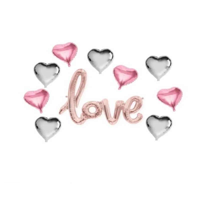 بادکنک فویلی پارتی لند تهران مدل LOVE کد 09 مجموعه 10 عددی