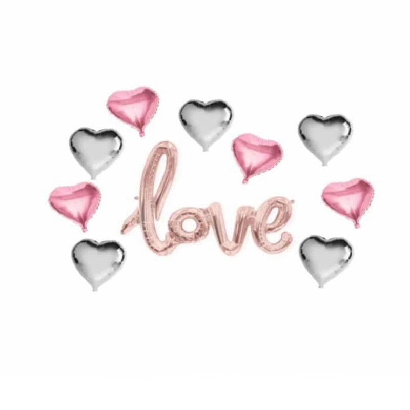 بادکنک فویلی پارتی لند تهران مدل LOVE کد 09 مجموعه 10 عددی