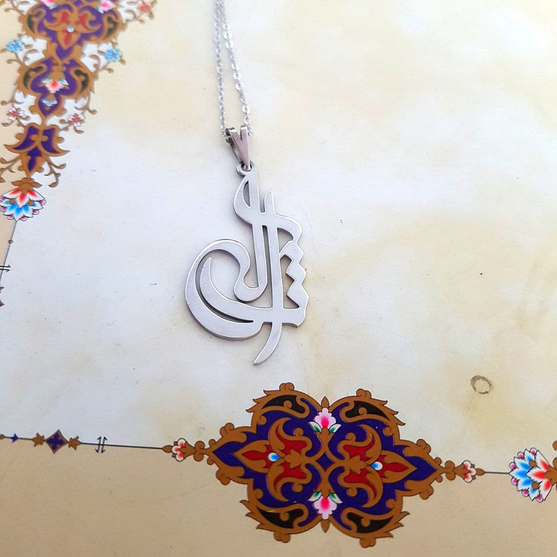 گردنبند نقره زنانه ترمه 1 طرح ژاله کد mas 00576