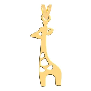 آویز گردنبند طلا 18 عیار زنانه فرشته مدل زرافه WNL-000438