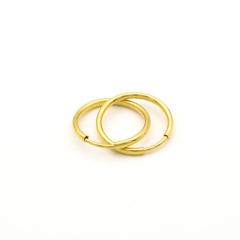 گوشواره طلا 18 عیار زنانه مدل حلقه ای -  - 2