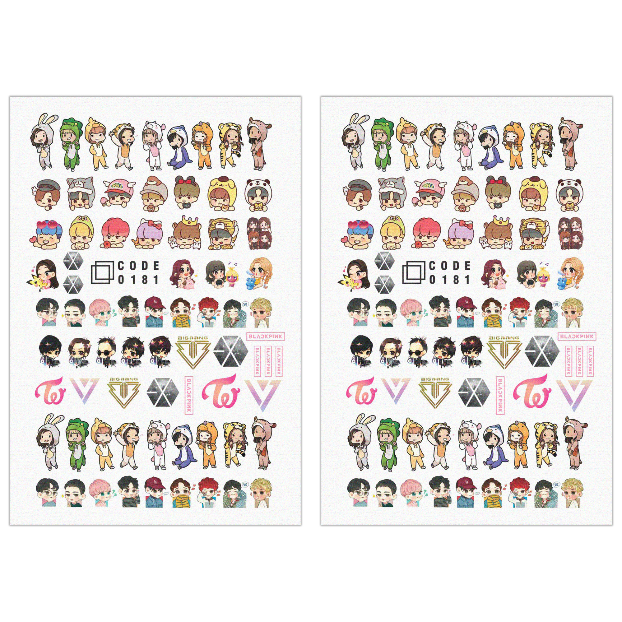 برچسب لنز ناخن مدل kpop مجموعه 2 عددی