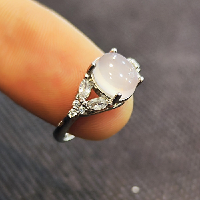 انگشتر نقره زنانه مدل سنگ عقیق یمانی کبود کد 5400