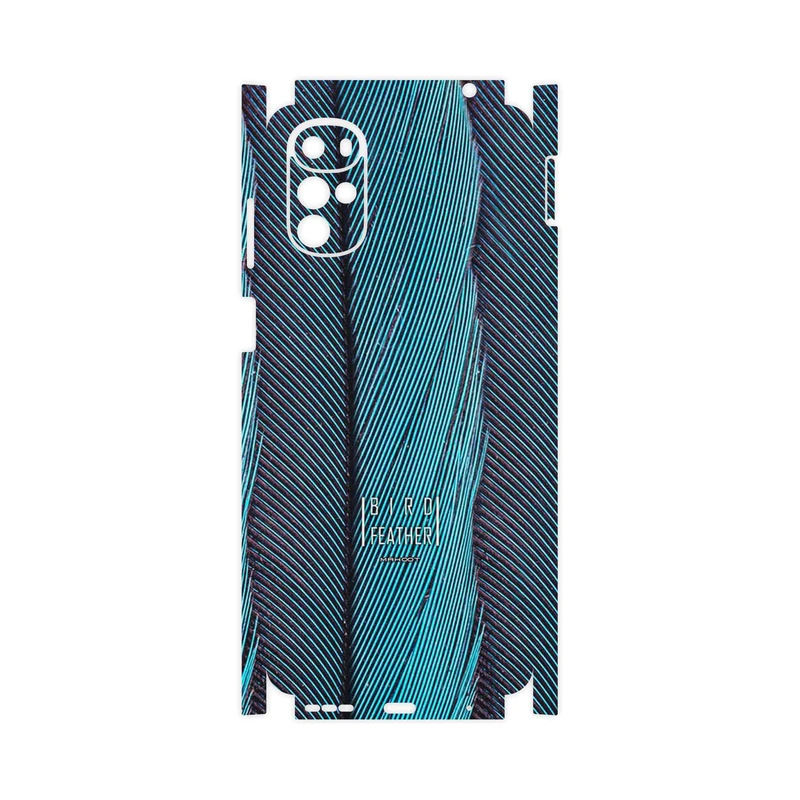 برچسب پوششی ماهوت مدل Turquoise feathers-FullSkin مناسب برای گوشی موبایل موتورولا Moto G22