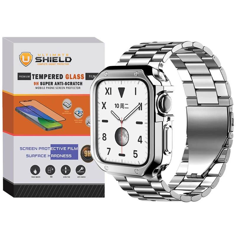 بند آلتیمیت شیلد مدل 3Bid-Cover-UL مناسب برای اپل واچ Series SE 2022 Aluminum Case 40mm / SE 2021 Aluminum Case 40mm / Series 5 40mm / Series 6 40mm / Series 4 40mm به همراه کاور