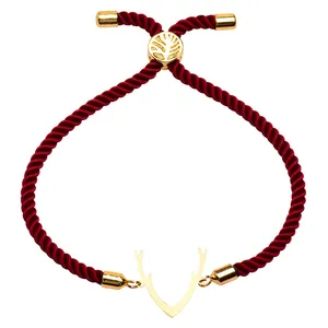 دستبند طلا 18 عیار دخترانه کرابو طرح شاخ گوزن مدل Krd1459