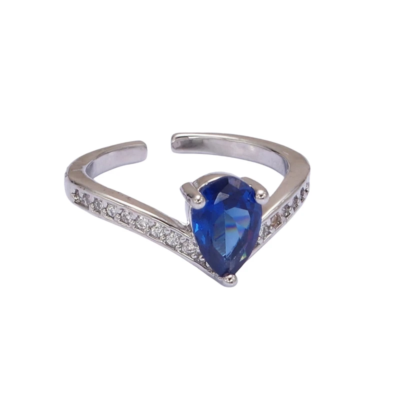 انگشتر زنانه مدل کریستال جواهری دلربا طرح اشکی 