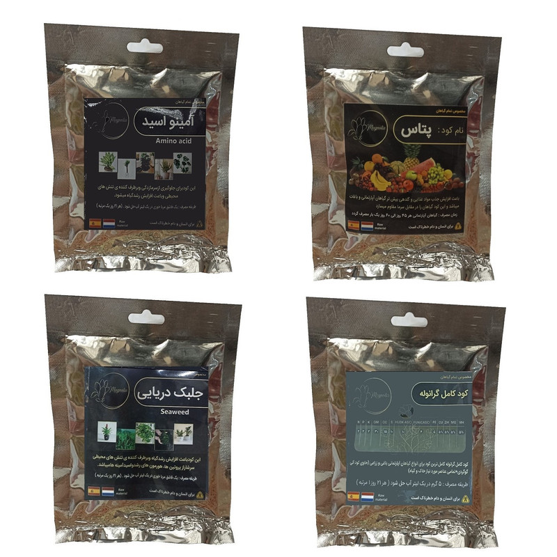 امینو اسید و پتاس و جلبک دریایی و کود کامل گرانوله مدل raw material وزن 200 گرم