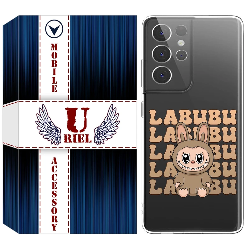 کاور یوریل قاب مدل Clear کد 134 طرح لبوبو Labubu مناسب برای گوشی موبایل سامسونگ Galaxy S21 Ultra