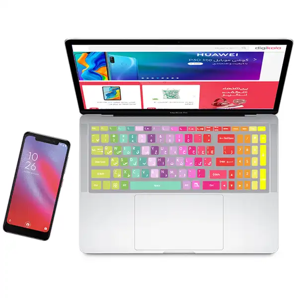 برچسب حروف فارسی راتیانا مدل Rangin_kaman  مناسب برای لپ تاپ 15 تا 17 اینچی