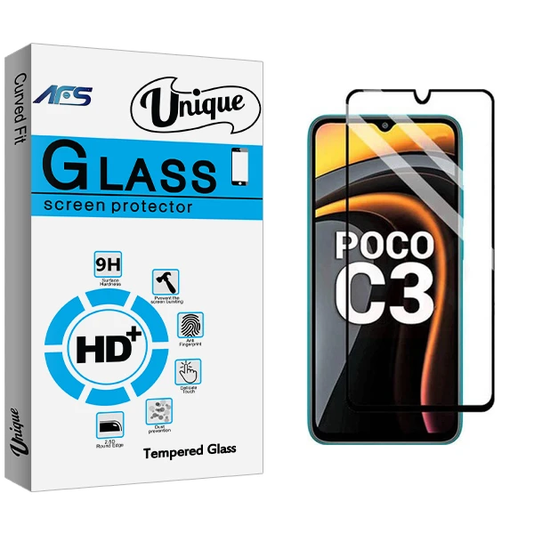 محافظ صفحه نمایش شیشه ای ای اف اس مدل Unique Pro مناسب برای گوشی موبایل شیائومی Poco C3