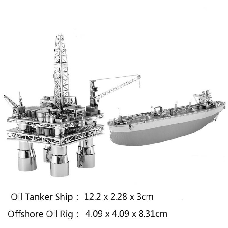 ساختنی مدل OFFSHORE OIL RIG & OIL TANKER کد 2023 مجموعه 2 عددی
