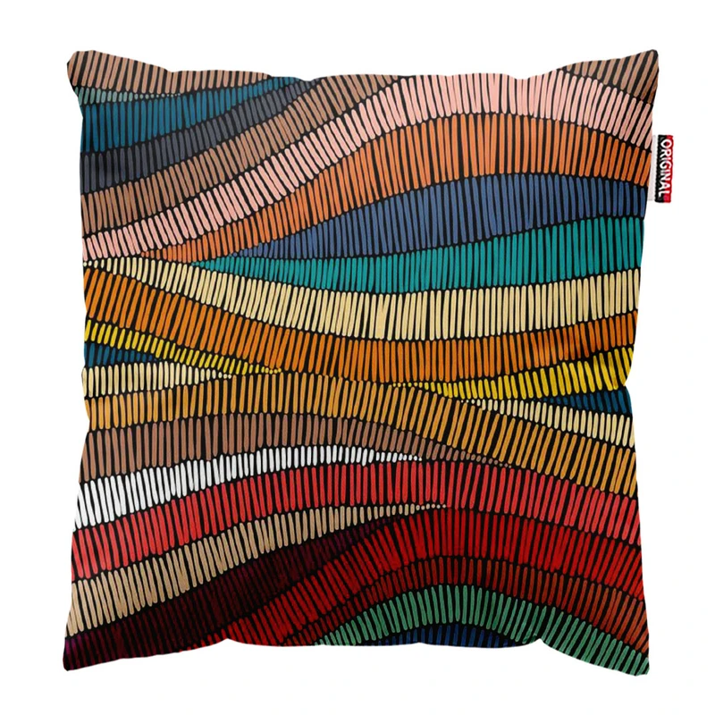 کوسن پاد آفرین مدل خطوط رنگی رنگی زیبا کد 111 سایز 15*30 سانتی متر