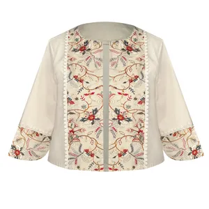 کت زنانه مدل کتان خرجکار هندی کد AK1395