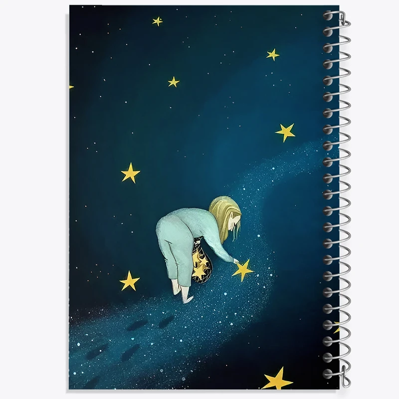 دفتر شطرنجی 50 برگ خندالو طرح دختر و ستاره کد N3061